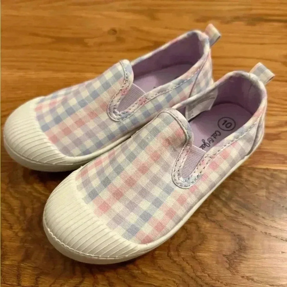 Cat & Jack Other - Cat & Jack Toddler Girls Kaleigh Sneakers Pink Purple Blue Gingham Size 10